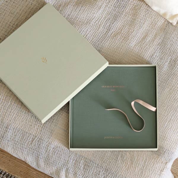 Album photo mariage tissu