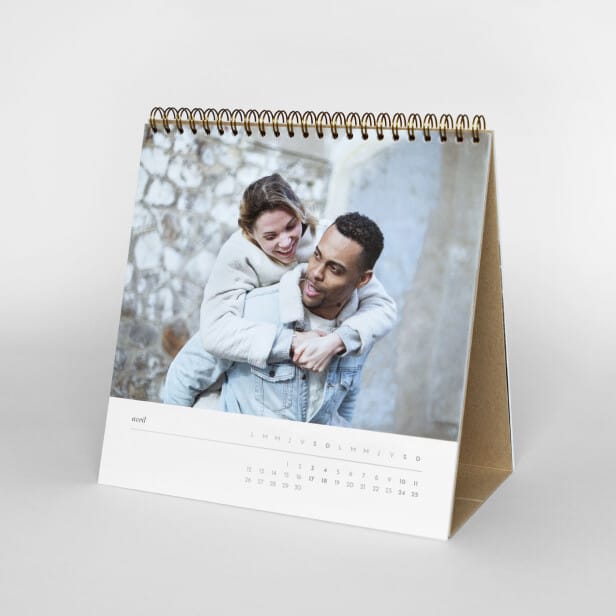 Calendrier photo bureau famille avec chevalet