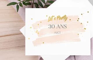 Carte invitation anniversaire 30 ans