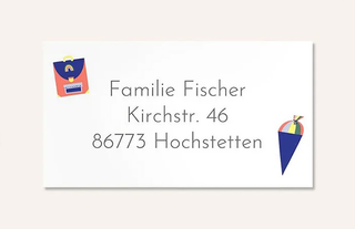 Empfängeraufkleber zur Einschulung