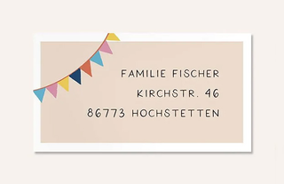 Empfängeraufkleber für Kindergeburtstagskarten