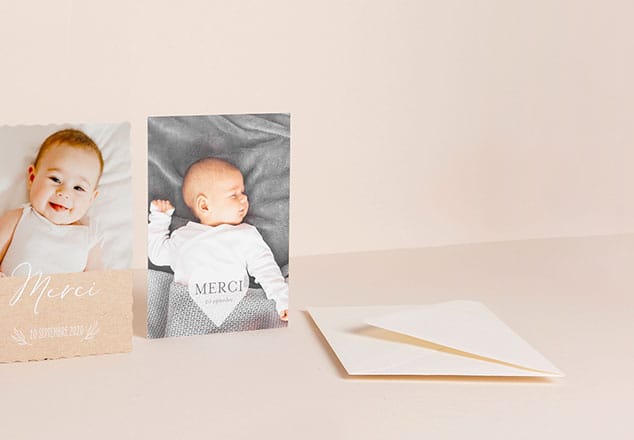 carte remerciement naissance