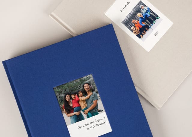 Album photo de famille couverture tissua avec photo