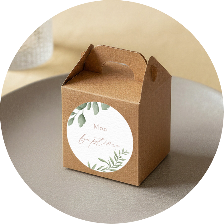 Étiquette autocollante baptême