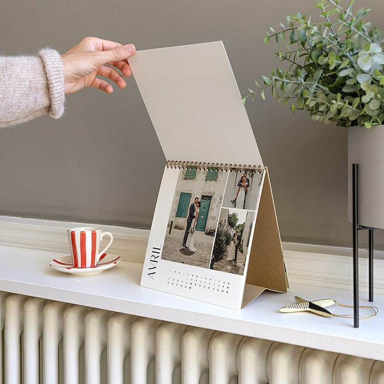 Modèle de calendrier photo à poser